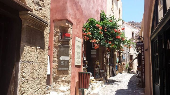 The streets of Monemvasia in Greece