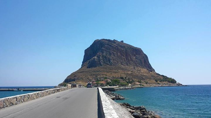 Monemvasia in the Peloponnese of Greece is a monolith with a fortified settlement
