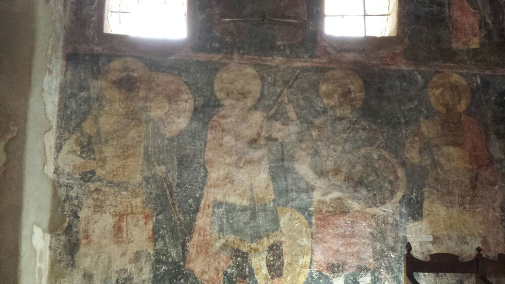 Byzantine artwork in the archaeological site of Mystras