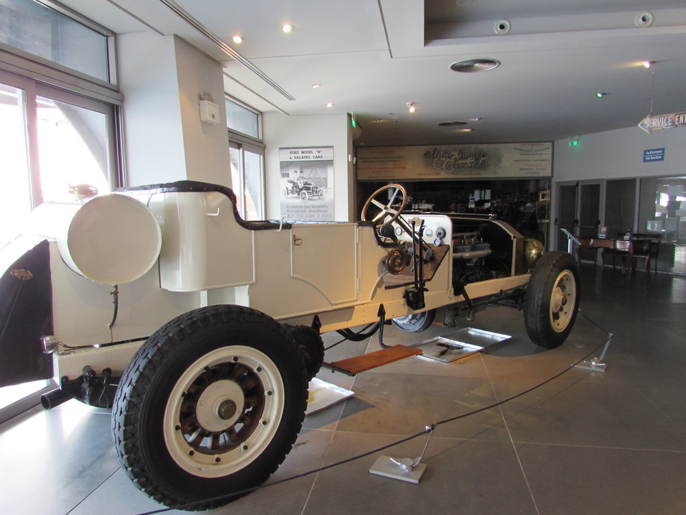 A huge car on display in the car museum in Athens