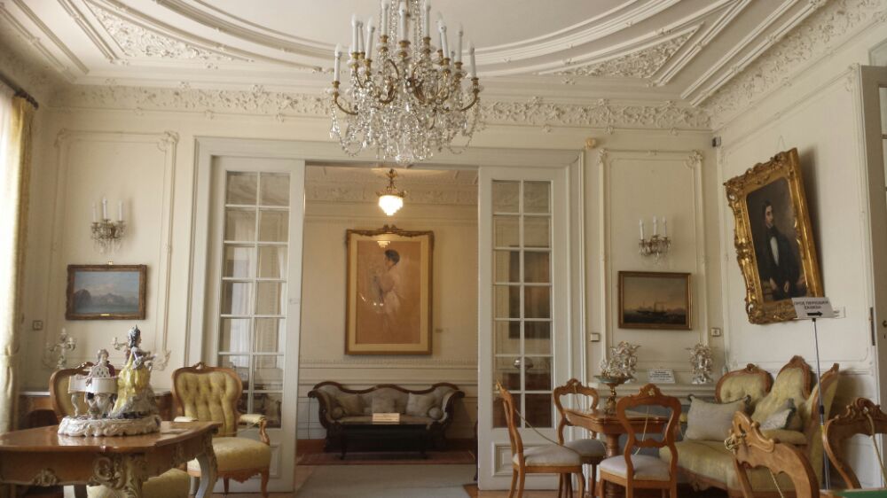 Period furniture inside the museum of the city of Athens