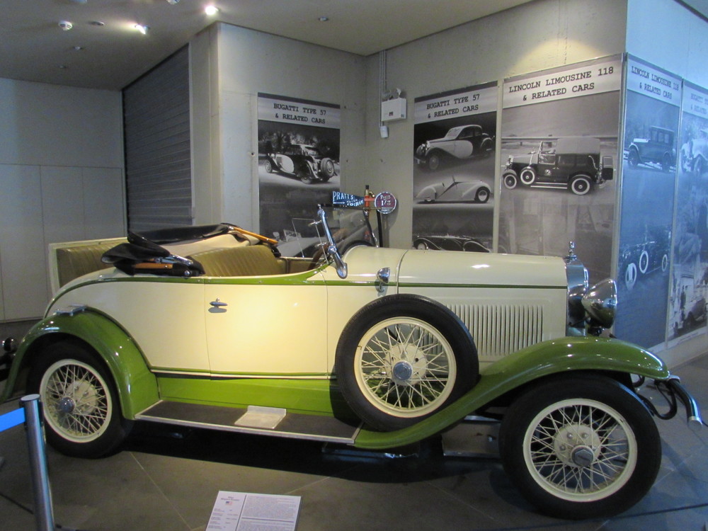 A classic car on display in the Hellenic Motor Museum in Athens