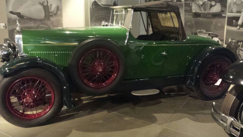 Green car at the Hellenic Motor Museum in Athens