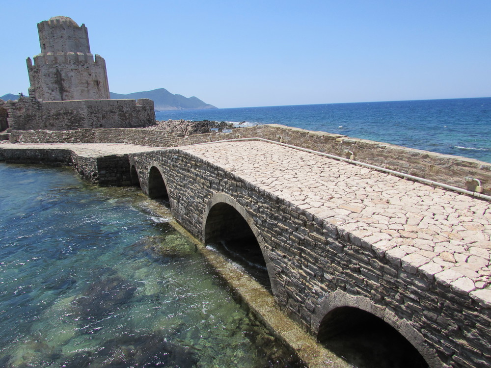 The Bourtzi section of Methoni castle in the Peloponnese region of Greece. Koroni and Methoni castles are known as the Eyes of Venice.