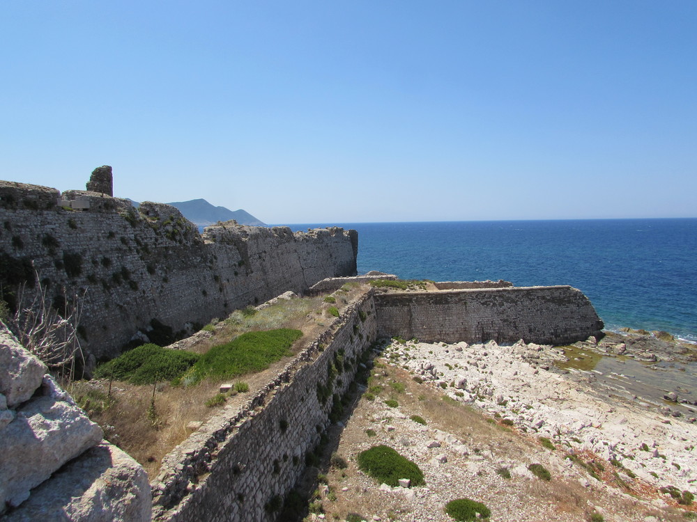 The outer defences of Methoni castle in Greece.