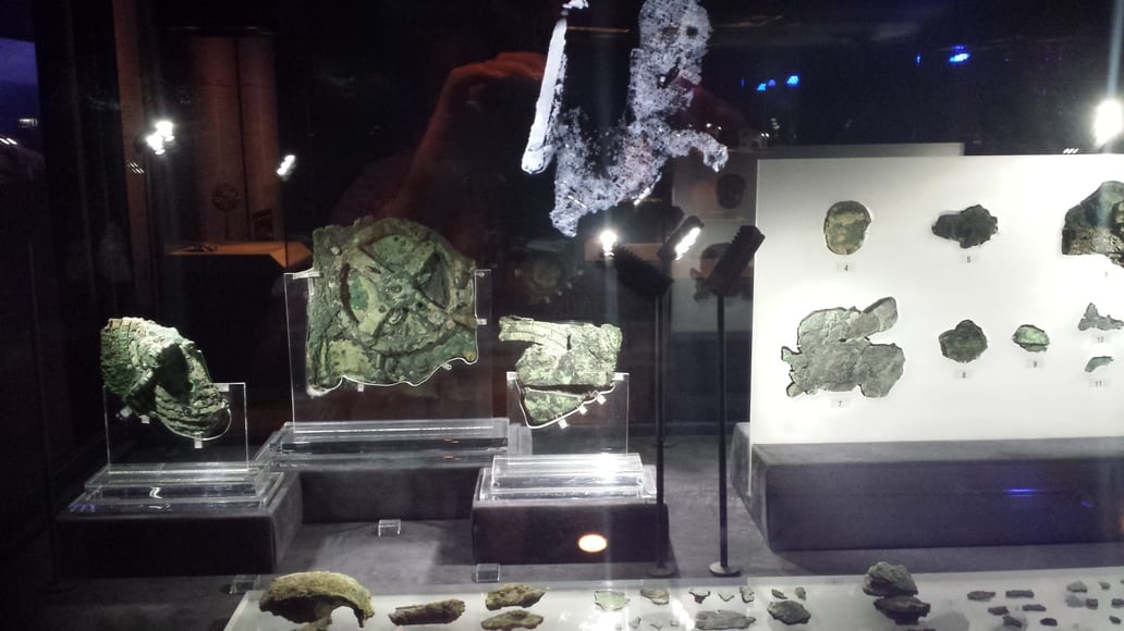 The mysterious Antikythera Mechanism on display at the National Archaeological Museum of Athens