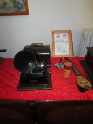 The first gramophone produced by Thomas Edison on display in the Museum of Gramophones and Radios in Lefkada.