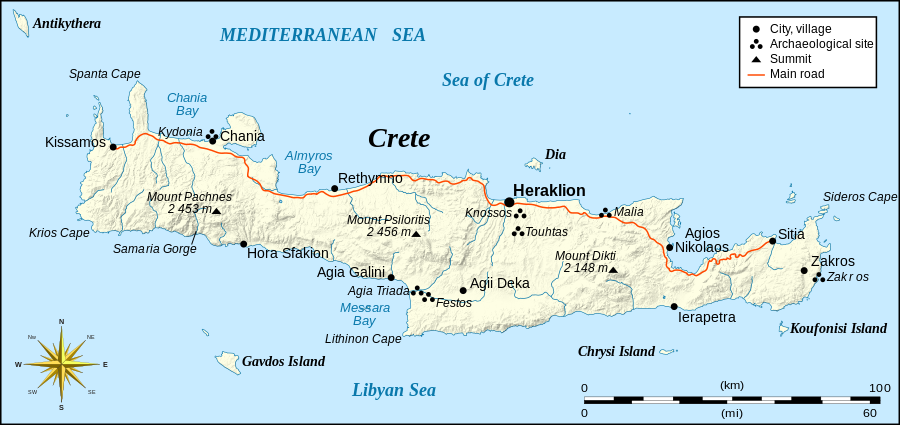 Map of Crete