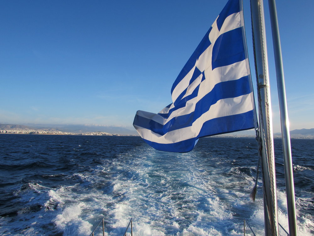 Leaving port with Olympic Cruises