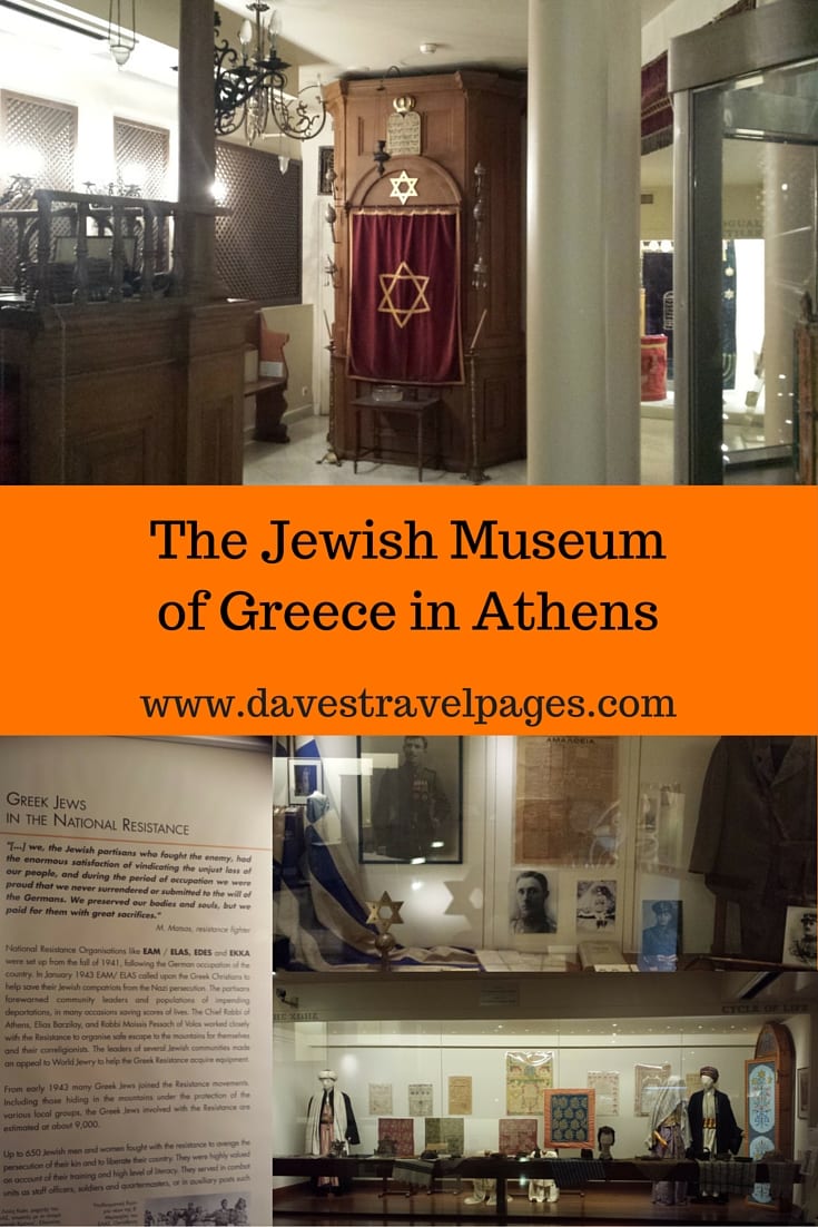 The Jewish Museum of Greece is located in Athens. It documents the history of Greek Jews, which stretches back over 2300 years.