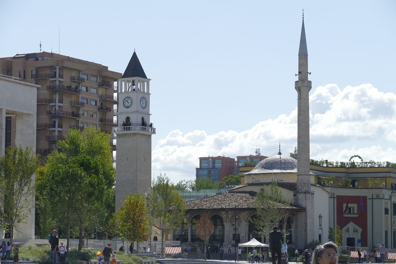 The 18th century Et'hem Bey Mosque in Tirana city centre.