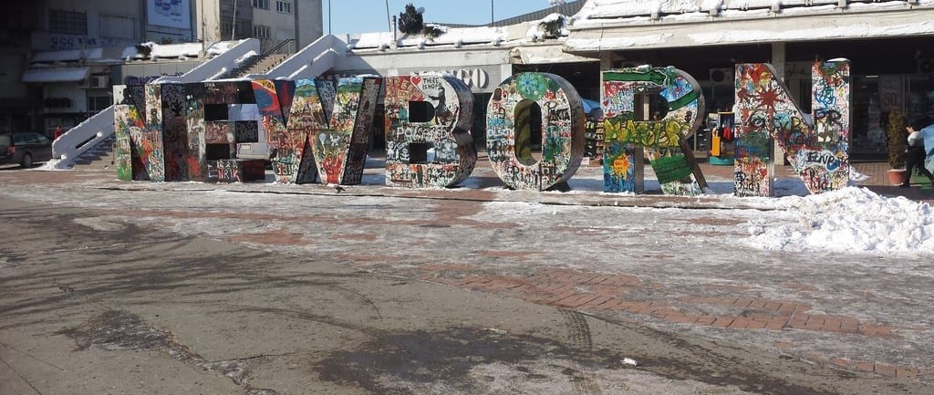 Newborn sign in pristina, Kosovo