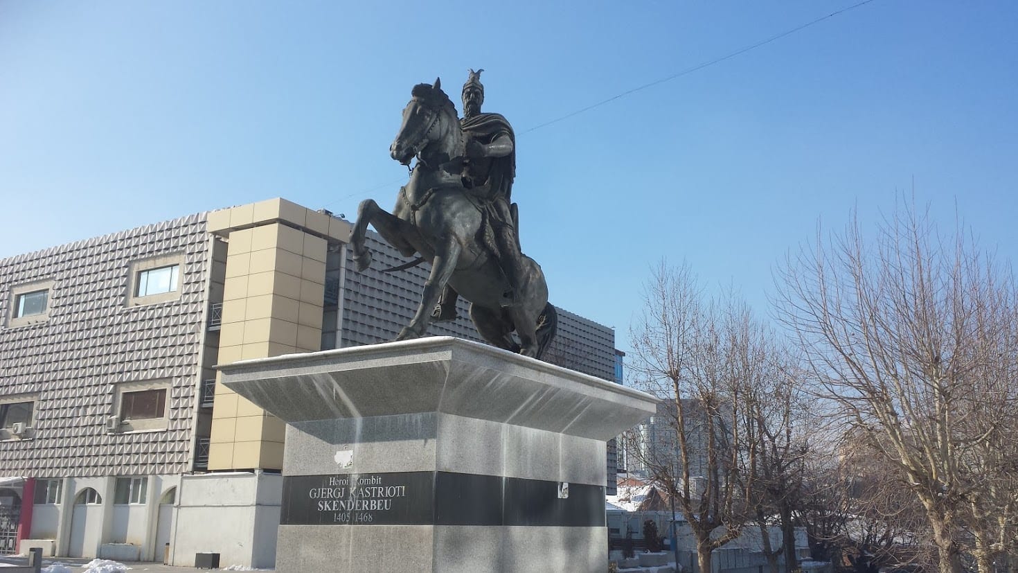 Skanderberg statue in Pristina Kosovo
