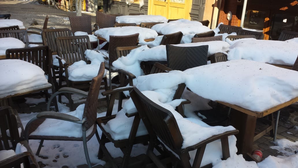 Visiting Pristina in the winter with snow