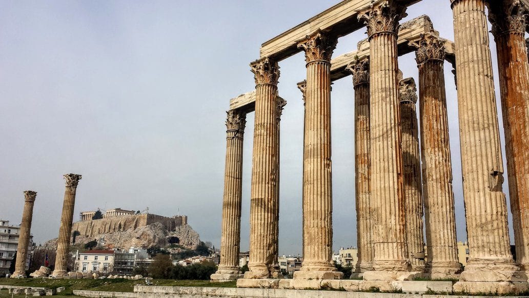 The Temple of Zeus in Athens, Greece