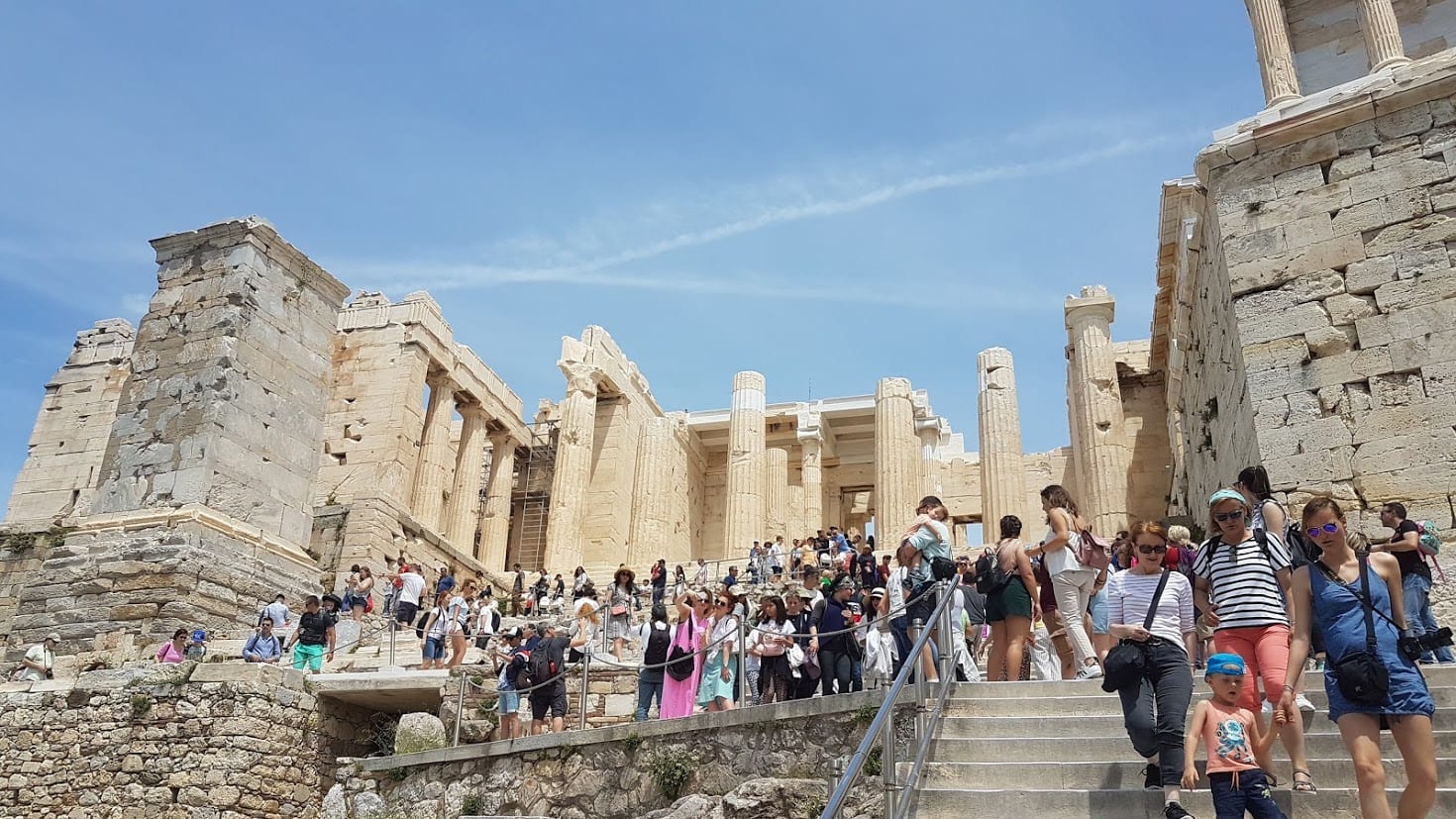 Walking up the Acropolis in Athens