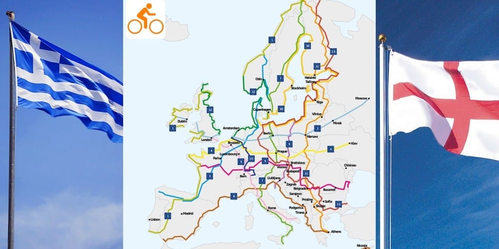 Planning a cycling route from Greece to England