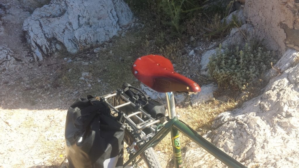 The Brooks brown leather saddle looks awesome on the Stanforth Kibo touring bike