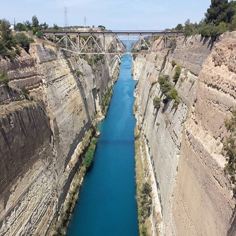 Corinth canal is just one of the sites you get to see when bicycle touring in Greece