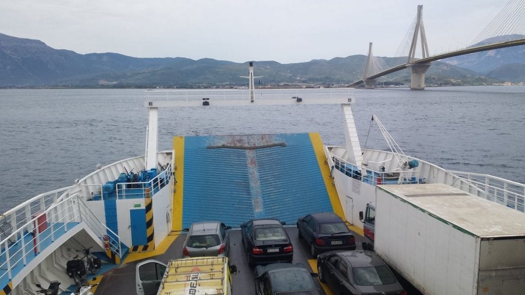 Ferry from Rio to Antirrio with a bicycle