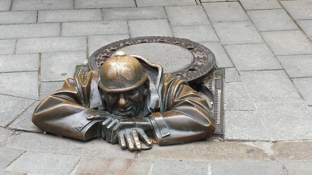 There are many statues to discover when wandering around the Old Town of Bratislava