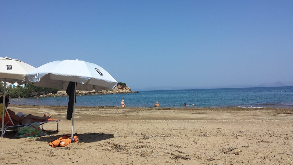 Enjoying the beach at Rafina in Athens in September