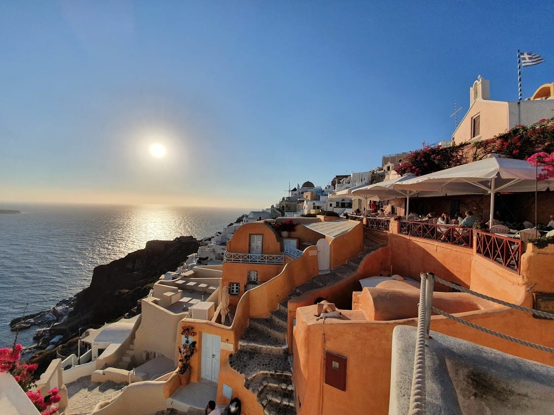 A view of Santorini in Greece
