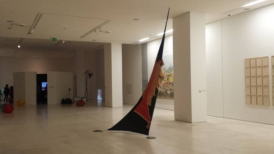 Art display inside the National Museum of Contemporary Art in Athens