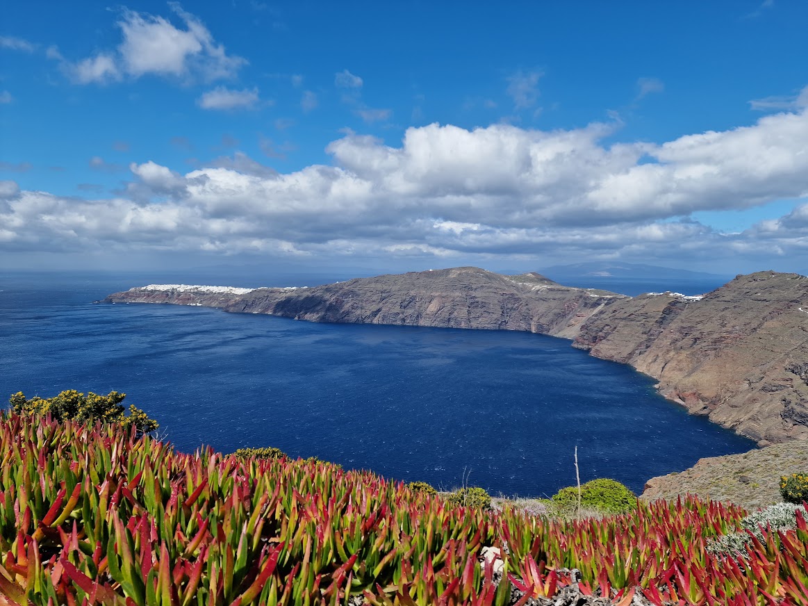 Enjoying the Santorini views on the Fira Oia walking path