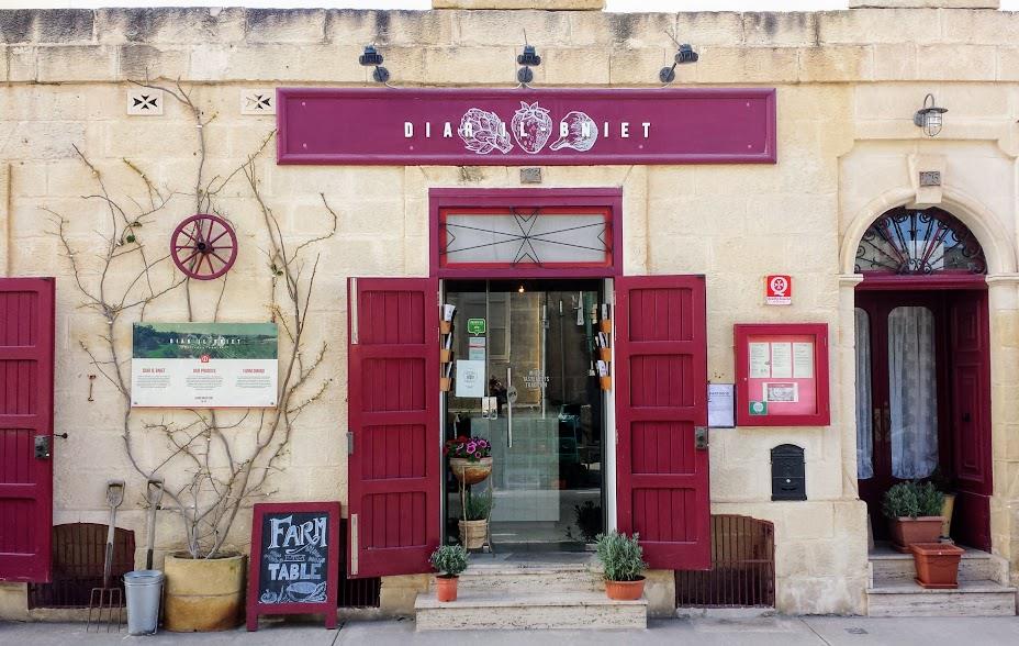 The entrance to Diar il Bniet restaurant in Malta