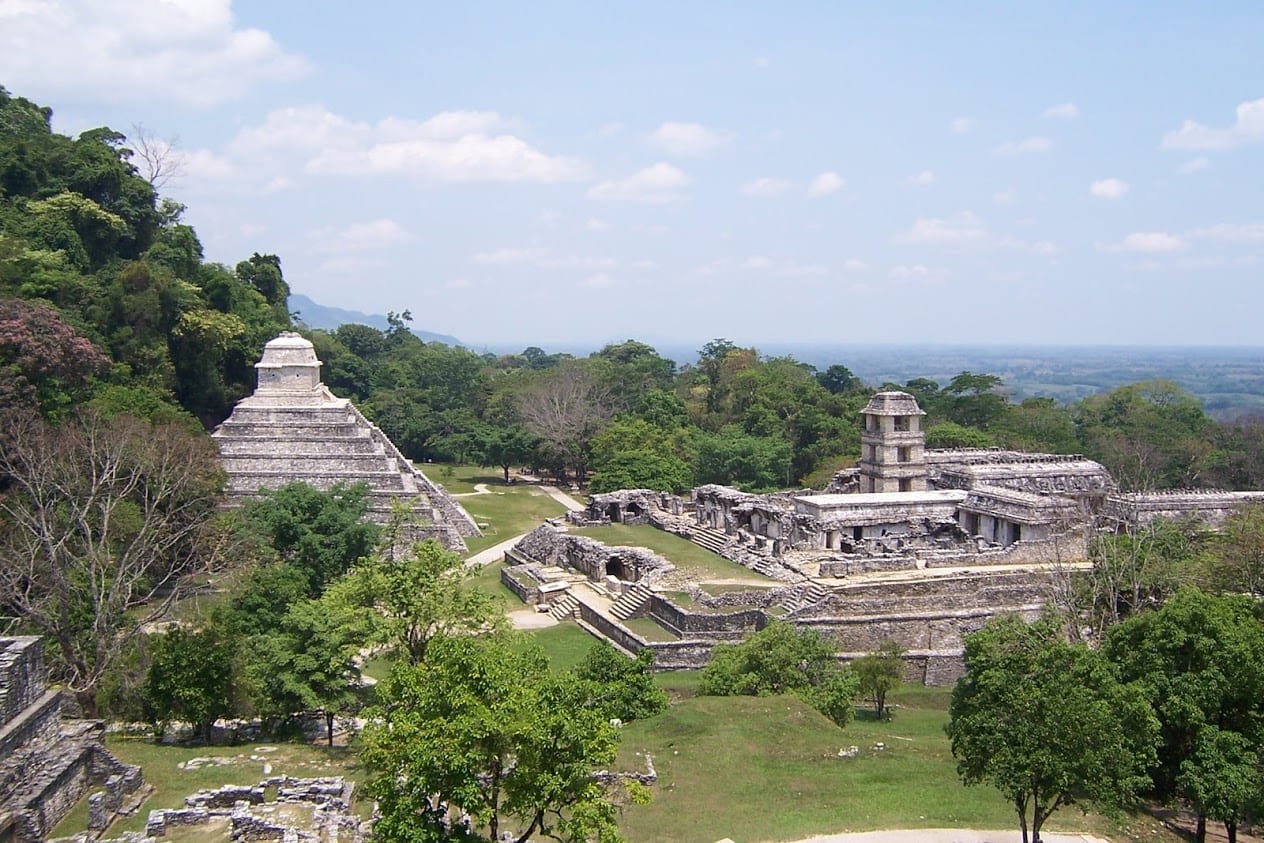 A view over the site of Palenque in Mexico
