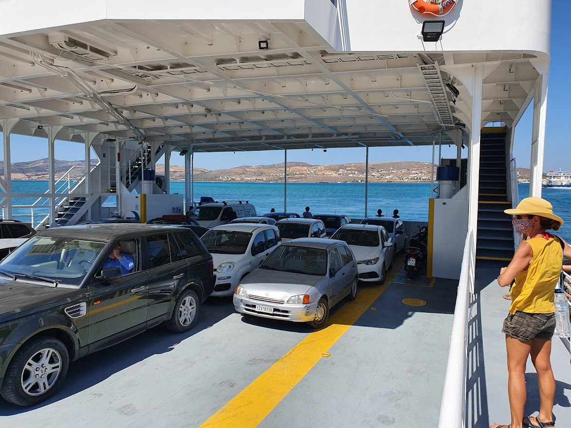 Cars on a Greek ferry