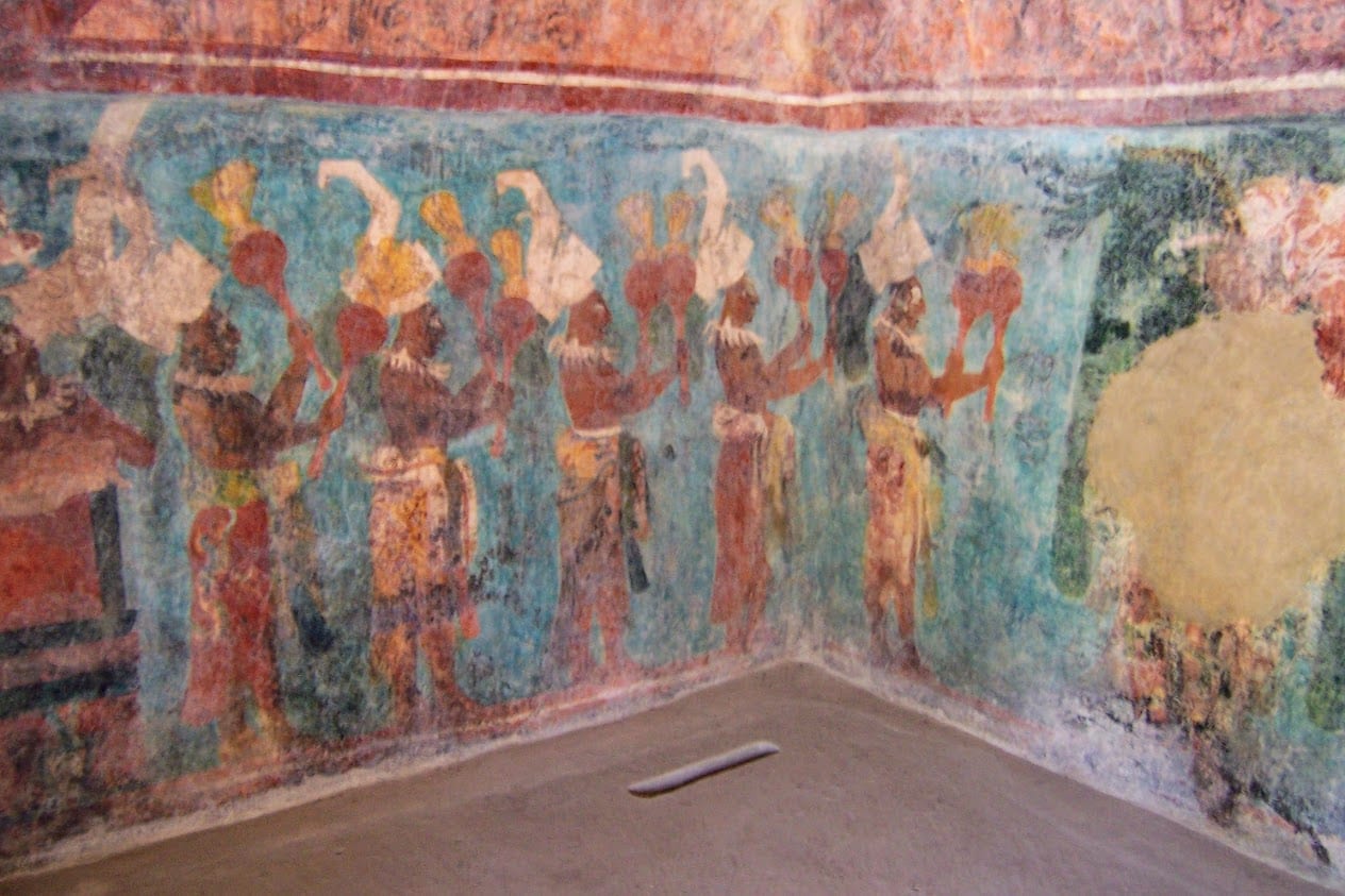 Paintings of Bonampak in Mexico