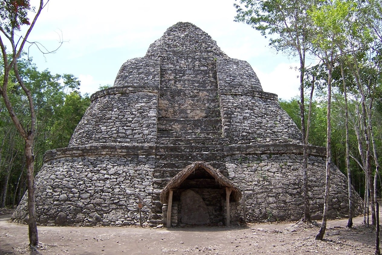 Weird Beehive pyramid in Coba Mexico
