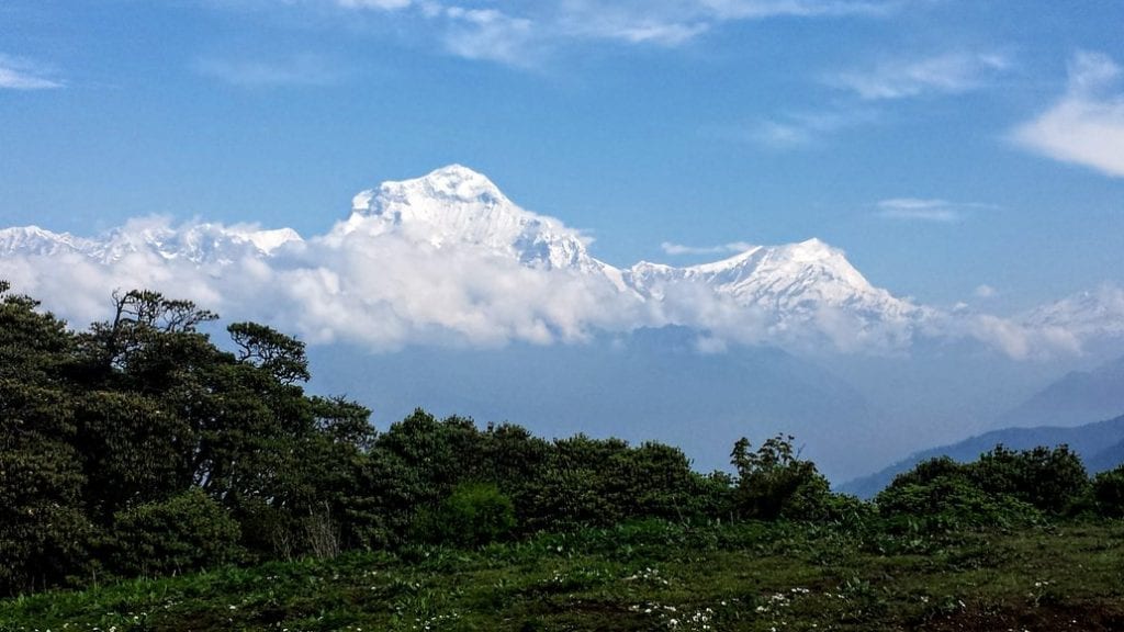Taking in glorious views of the mountains whilst trekking in Nepal