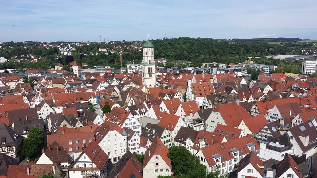A view over Biberach an der Riss in Germany