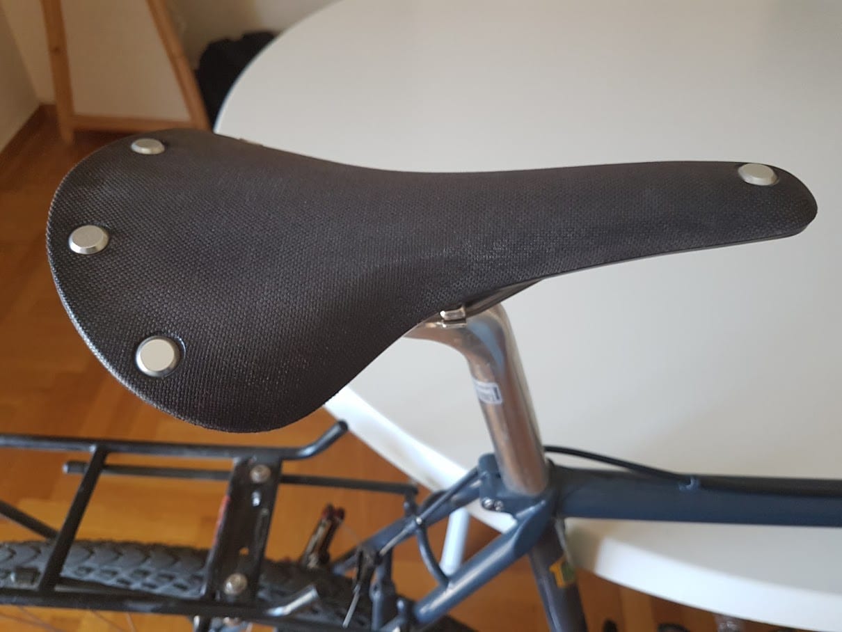 A look at the canvas surface of the Brooks Cambium C17 saddle