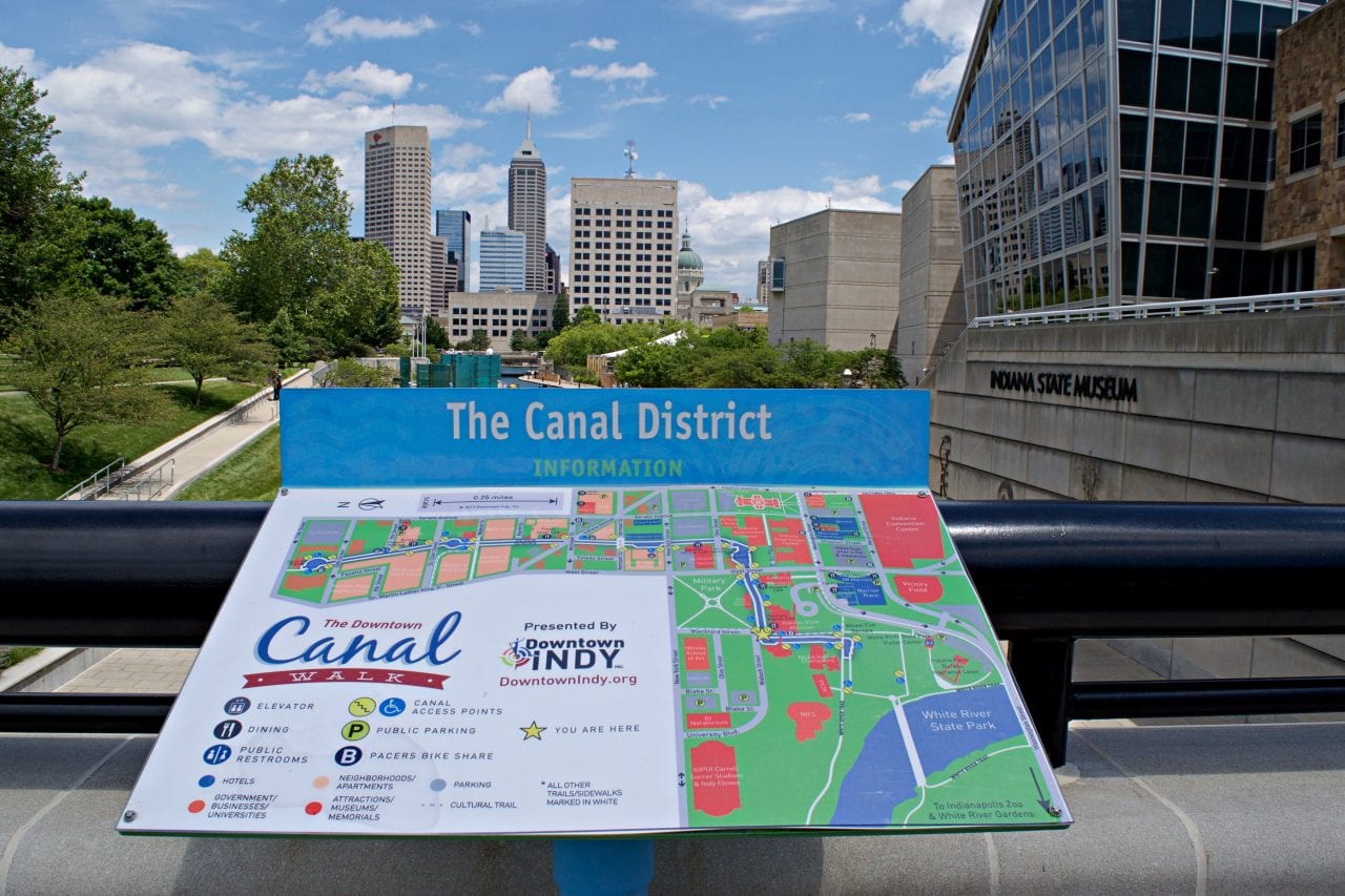 The canal walk in Indianapolis
