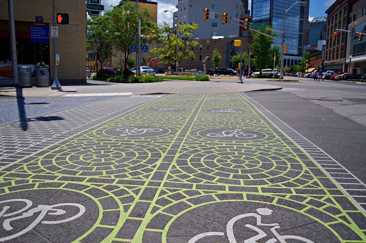 The city bike scheme in Indianapolis is supported by great cycling infrastructure