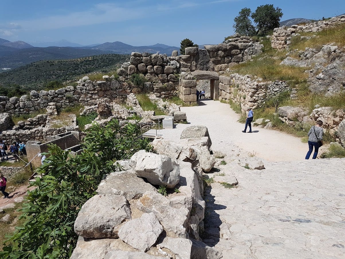 Inside the archaeological site of Mycenae in Greece