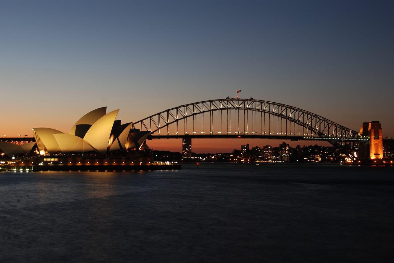Seeing Sydney Opera house in Australia during a road trip in 1997