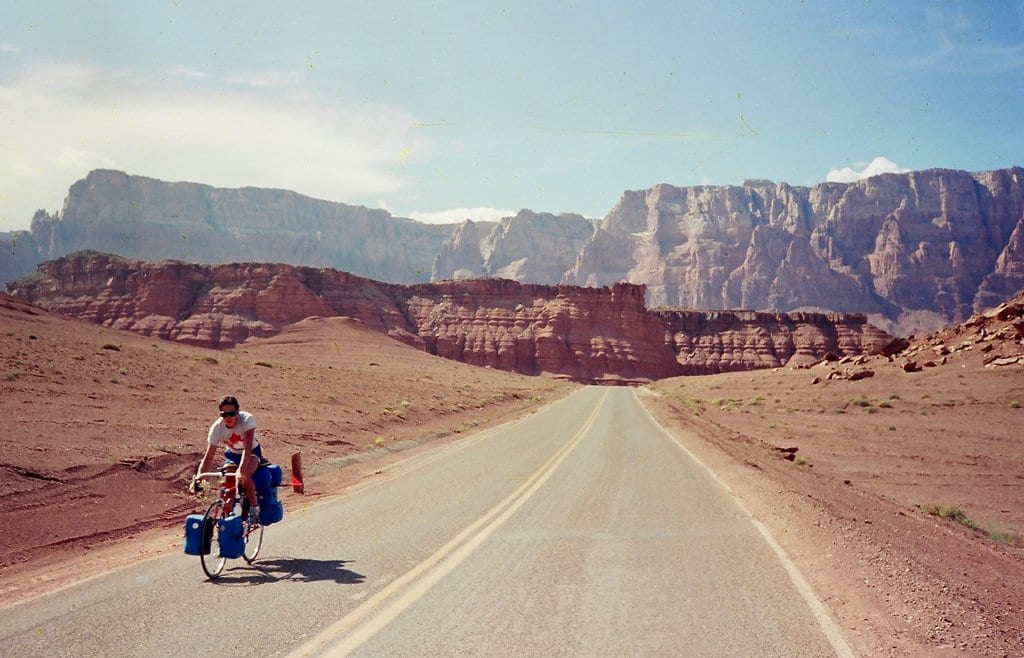 Cyclist near the Grand Canyon
