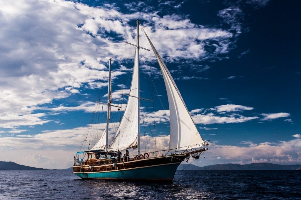 sailing the Greek islands on a gulet