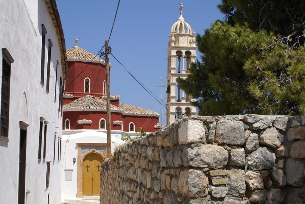 A Greek Orthodox church on the island of Hydra near Athens