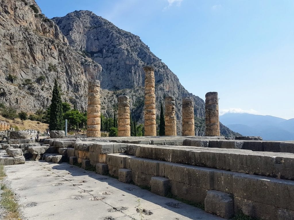 Visit the Temple of Apollo during a Delphi day trip from Athens