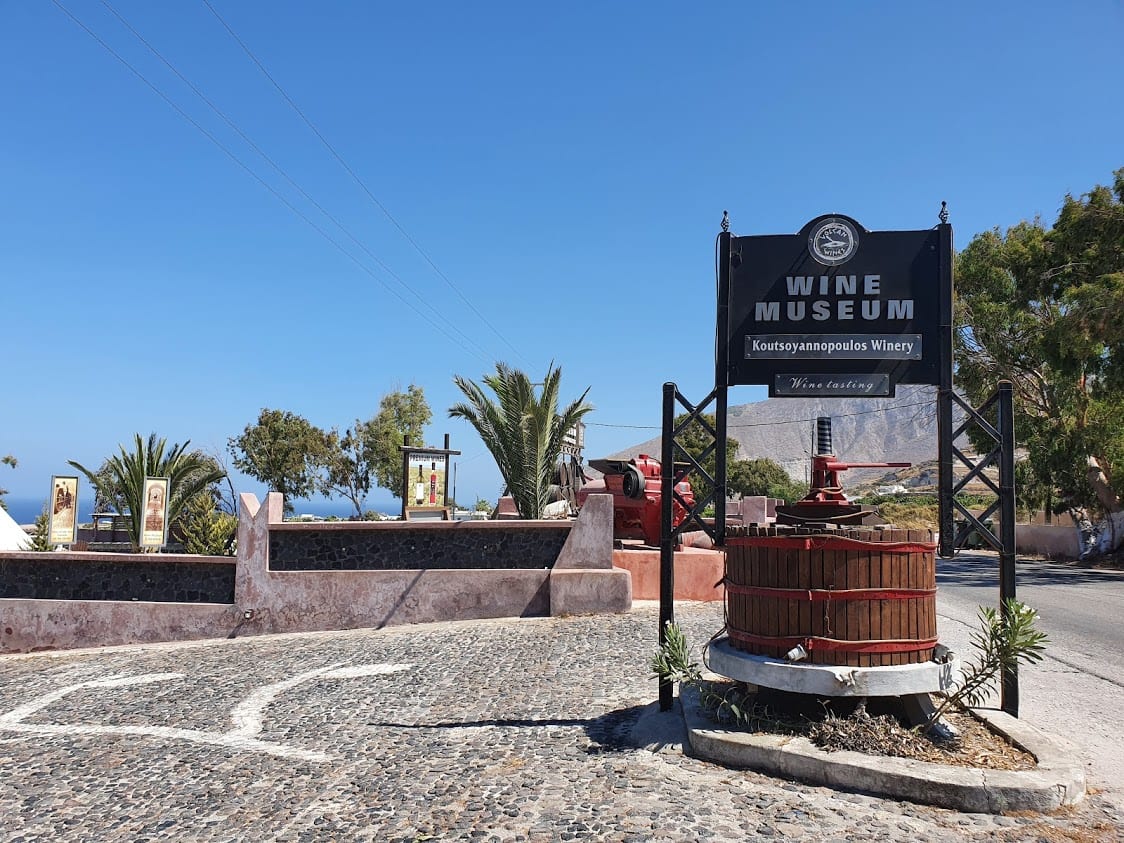 Visiting a wine museum in Santorini Greece