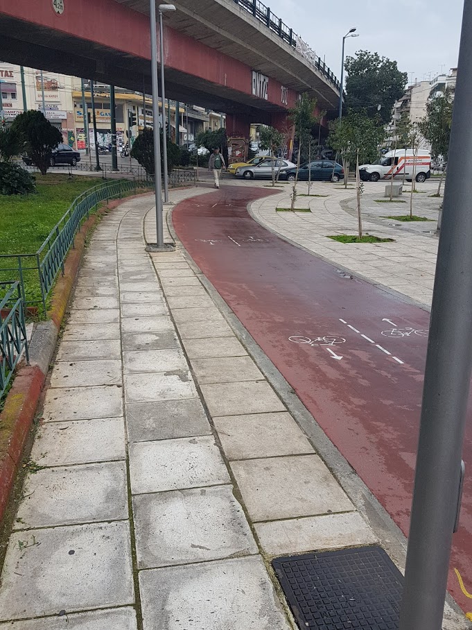 The bike path in Athens, which leads from Technopolis to Faliro on the coast