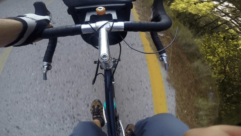 Starting the 2 day bike tour by cycling in Athens