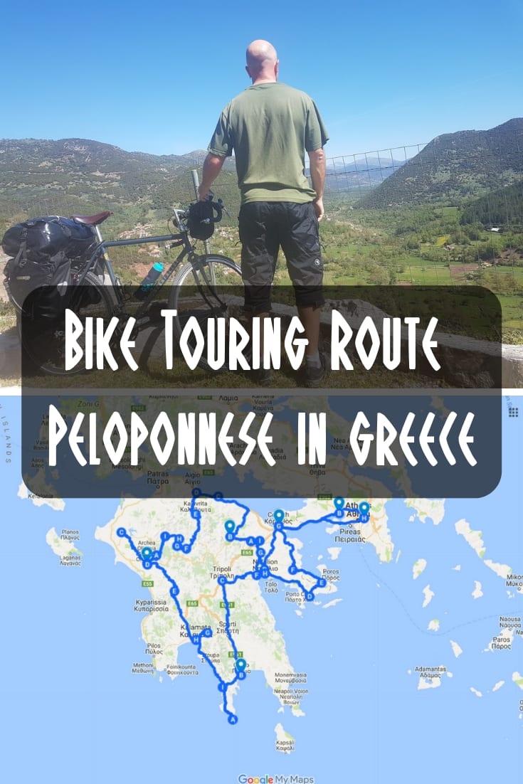 Bikepacking: My bike touring route around the Peloponnese in Greece.