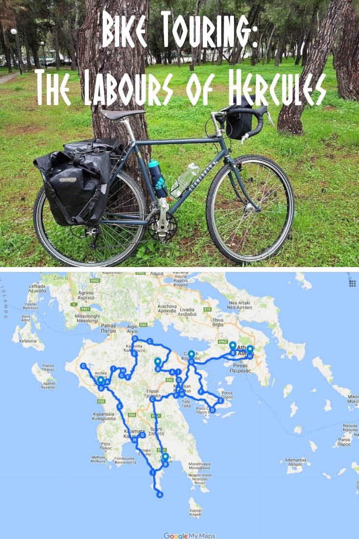 Bike Touring: Planning a bike tour of the Peloponnese in Greece based on the myth of Hercules and the 12 Labours.